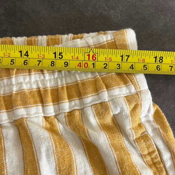 Madewell XL Tapered Huston Pull-On Crop Pants in Stripe White Yellow - Picture 4 of 7